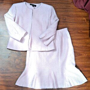 Kasper Suit Set Womens 6P Pink 2 Peice Skirt Set Petite Classic Business Formal
